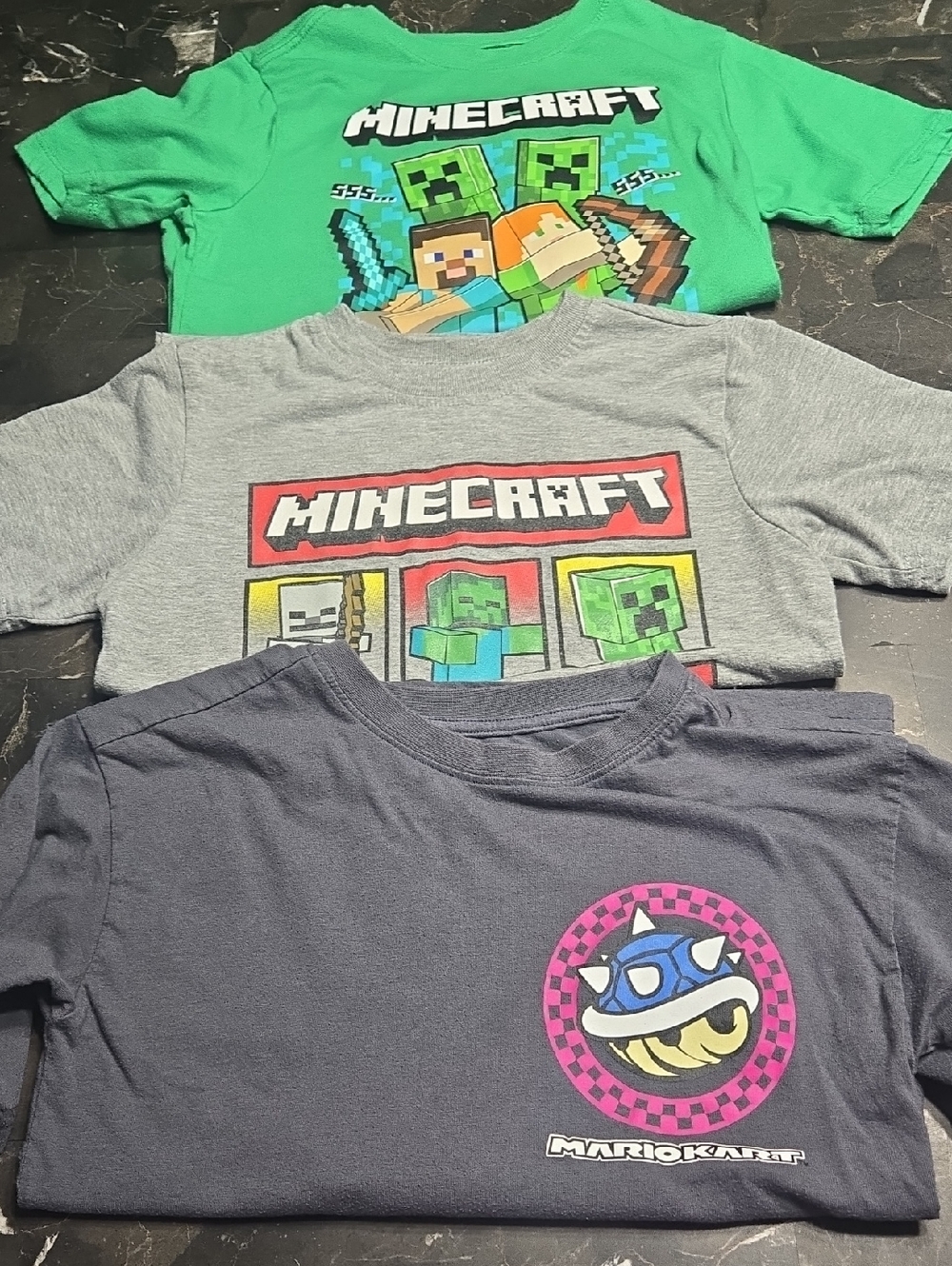 Boys' Short-Sleeve Green & Grey Graphic Tees  - Official. Set Of 3